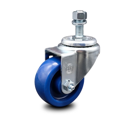 Service Caster 3 Inch Solid Polyurethane Wheel Swivel 12mm Threaded Stem Caster SCC SCC-TS20S314-SPUS-M1215